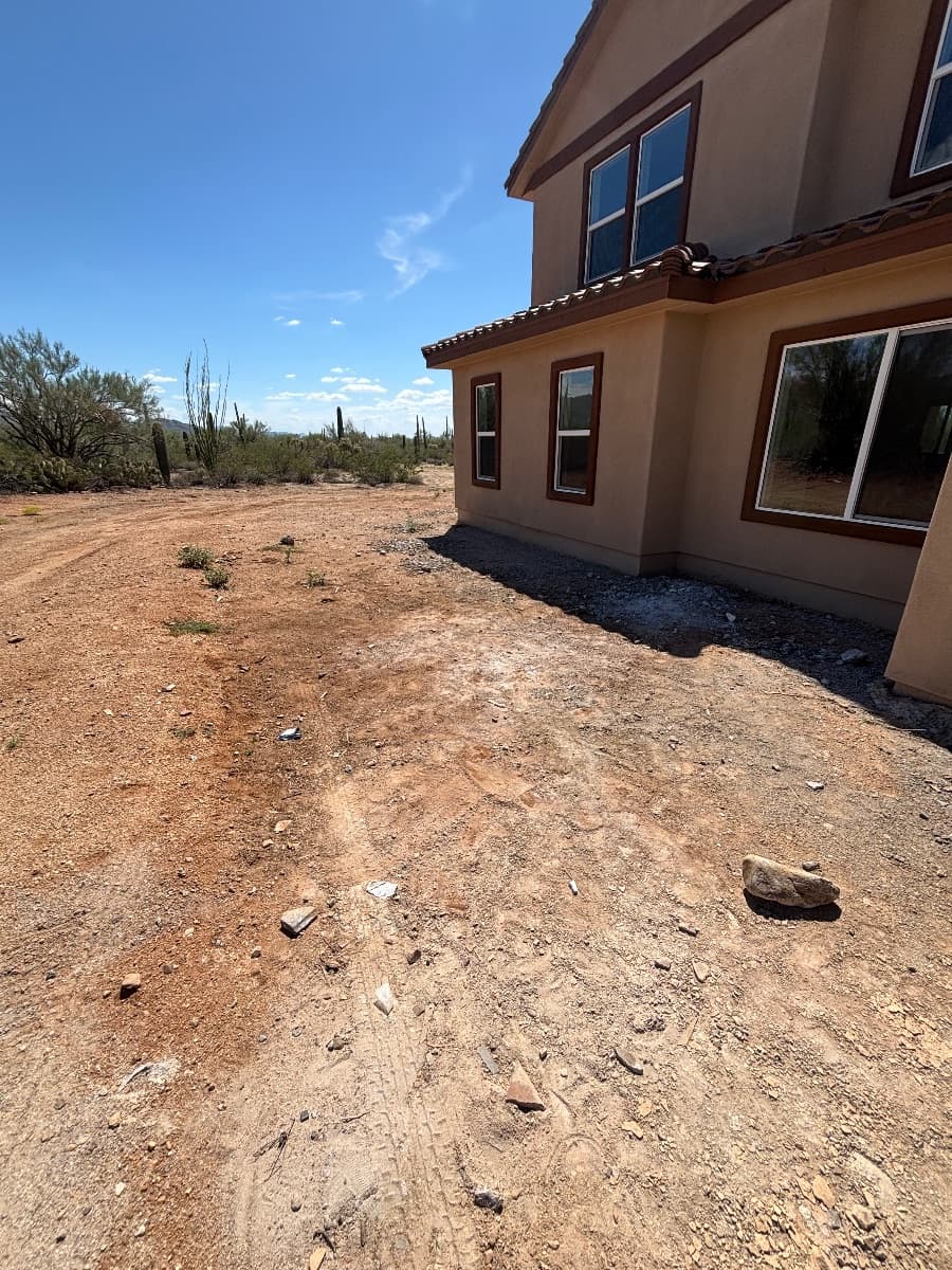 After -- Construction debris: roof and floor tiles, pallets, etc
Landscaping debris in Marana